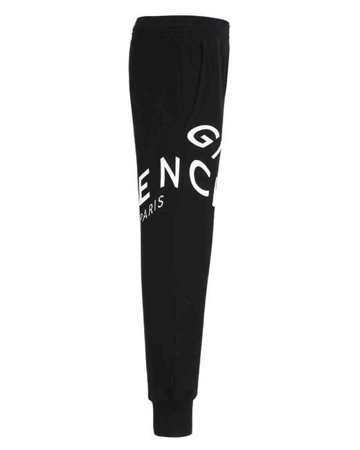 Givenchy Black Refracted Embroidered Logo Joggers for men