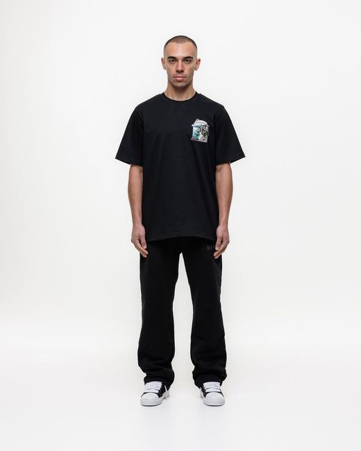 Magrit Black Sur Mur Printed T-Shirt for men