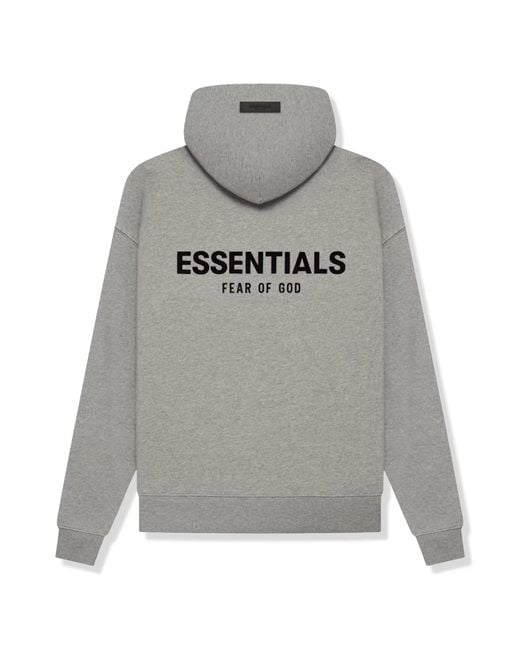 Fear Of God Gray Essentials Dark Oatmeal Hoodie (Ss22) for men