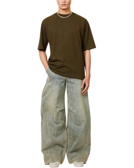 DSquared² Green Milan Logo Military T-Shirt for men