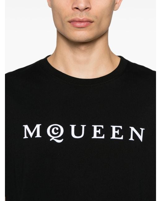 McQueen Black T-Shirt With Logo for men