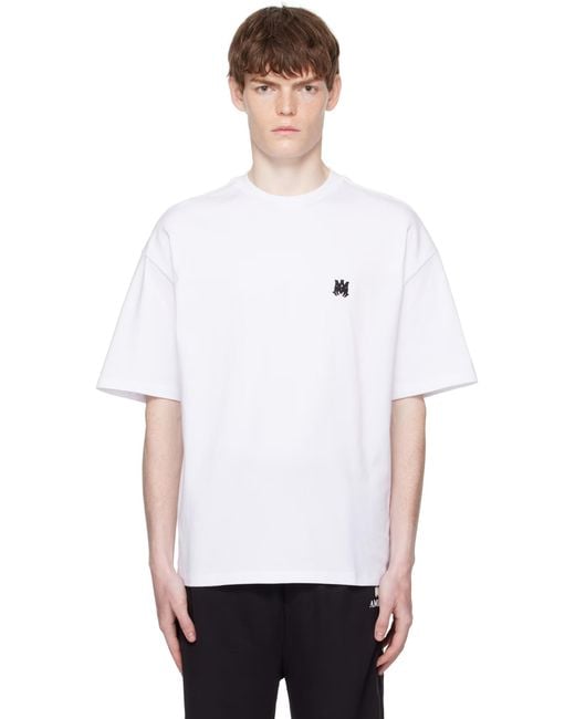 Amiri White Ma Logo Skater Oversized T-Shirt for men