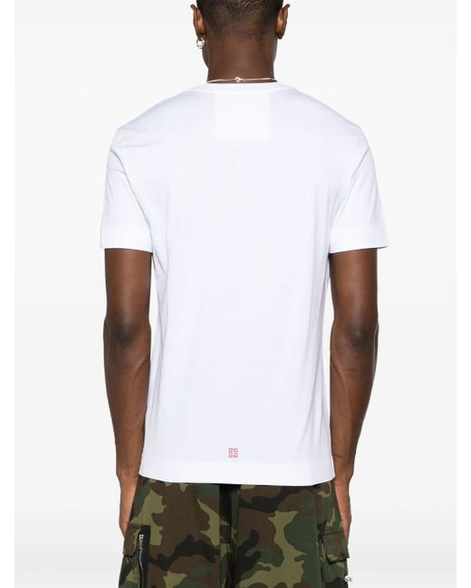 Givenchy White 4G Stars T-Shirt for men