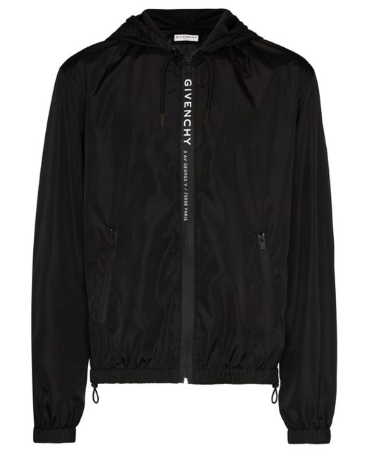 Givenchy Black 3 Av George V Windbreaker Jacket for men