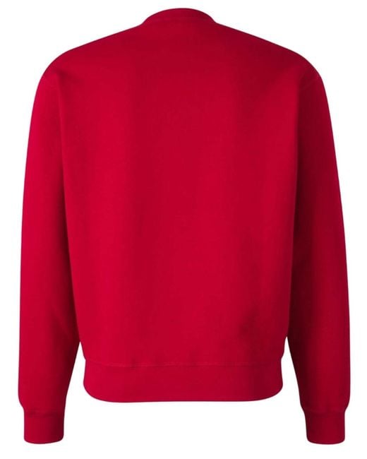 DSquared² Red Milano Flocked Logo Sweatshirt for men