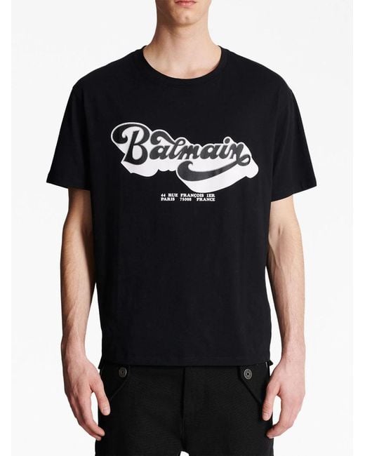 Balmain Black Logo 70s T-shirt for men