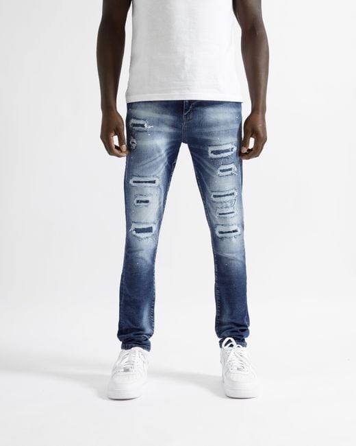 Magrit Blue Montpellier Ripped Jeans for men