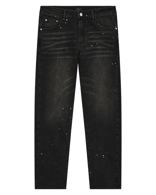 Magrit Gray Core Painted Straight Jeans for men
