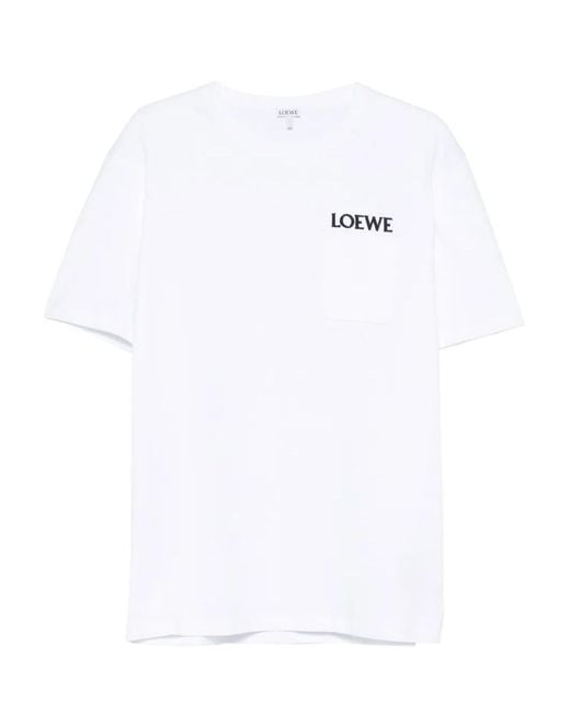 Men's White Pocket Embroidered Logo T-Shirt