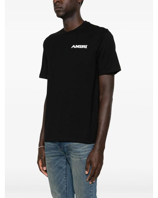 Amiri Black Sports Logo T-Shirt for men
