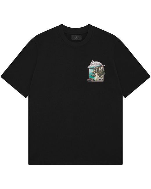 Magrit Black Sur Mur Printed T-Shirt for men