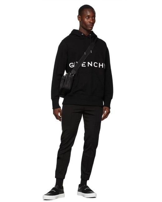 Givenchy Black Embroidered 4G Star Hoodie for men