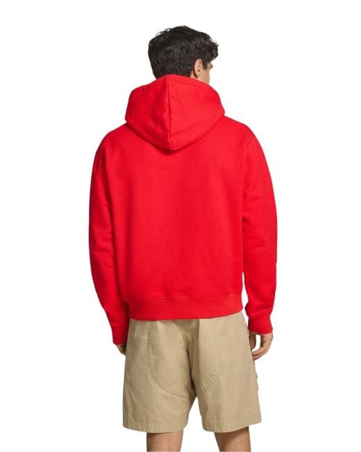 DSquared² Red Icon Print Logo Hoodie for men