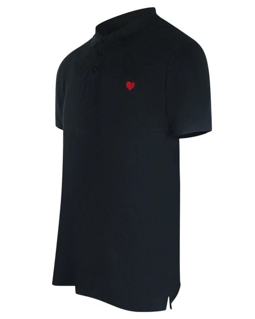 Love Moschino Black Small Heart Polo Shirt for men