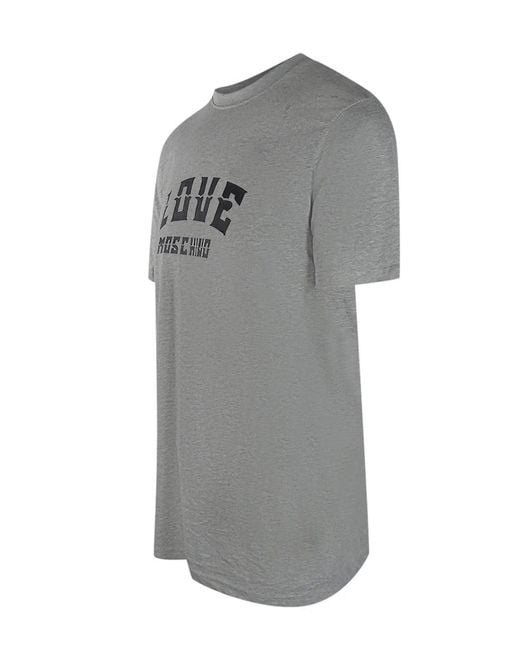 Love Moschino Gray Bold Logo T-Shirt for men