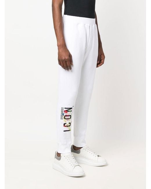 DSquared² Icon Splat Jogging Bottoms White for men