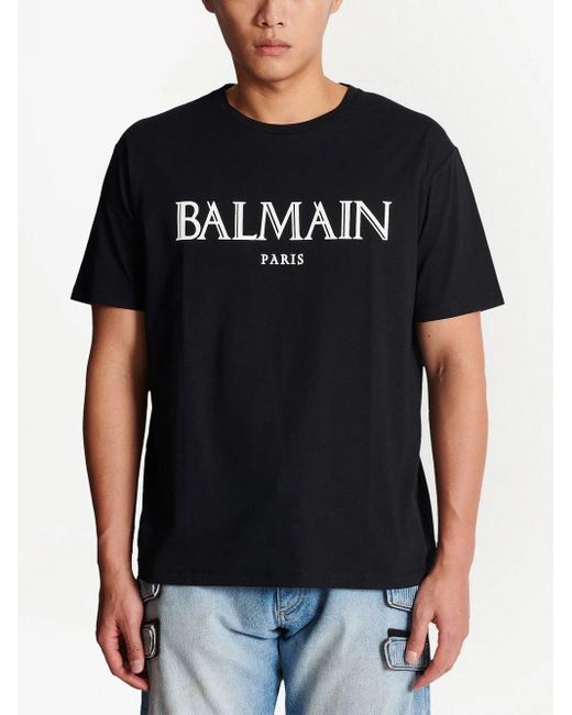 Balmain Black Draped T-shirt for men