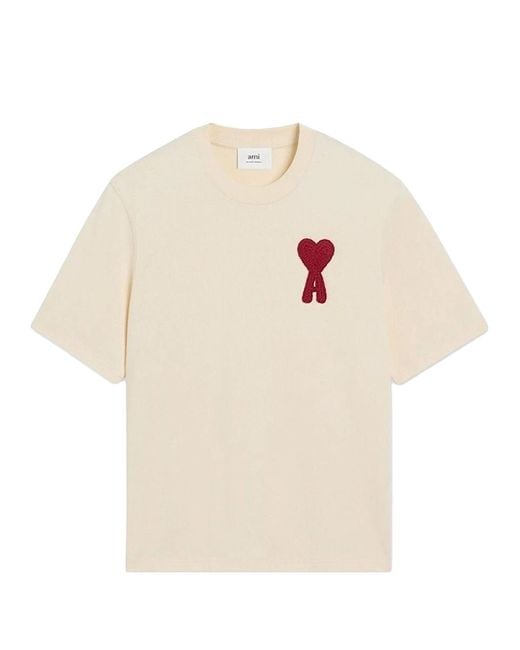 AMI White De Coeur T-Shirt Cotton Jersey for men