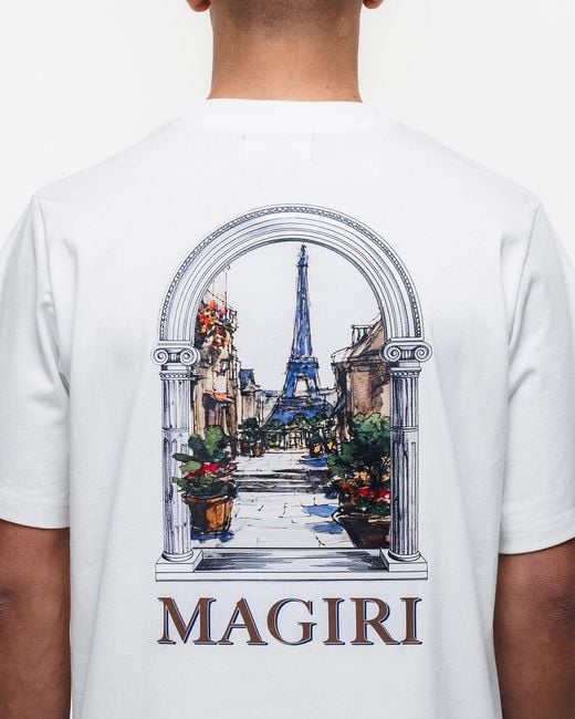 Magrit White Archway Printed T-Shirt for men