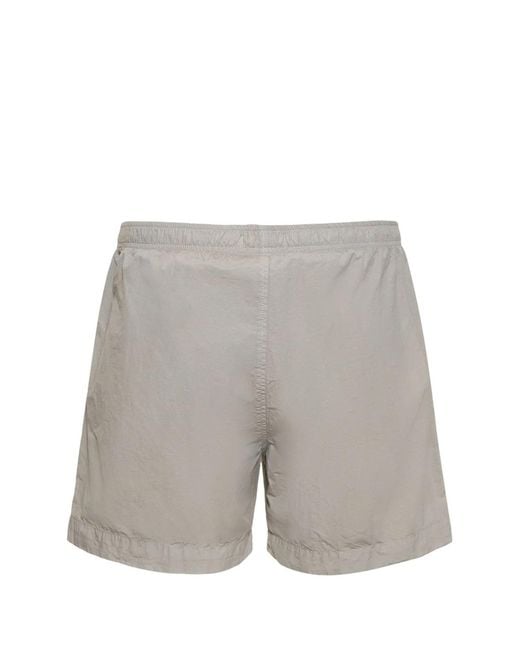 C P Company Gray Utility Swim Pocket Lens Detail Swimshorts for men