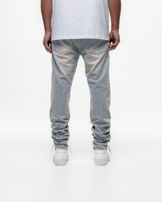 Magrit Gray Ripped Slim Jeans for men