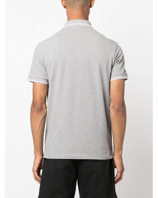 Stone Island Gray Compass Patch Logo Polo for men