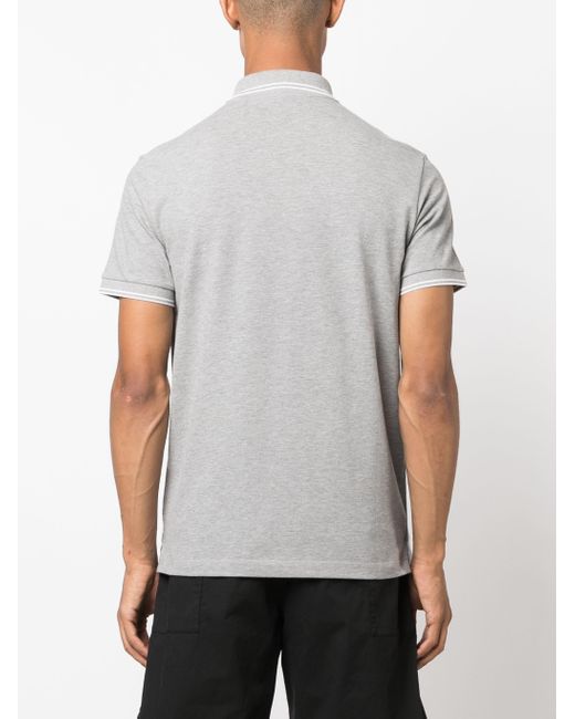 Stone Island Gray Compass Patch Logo Polo for men