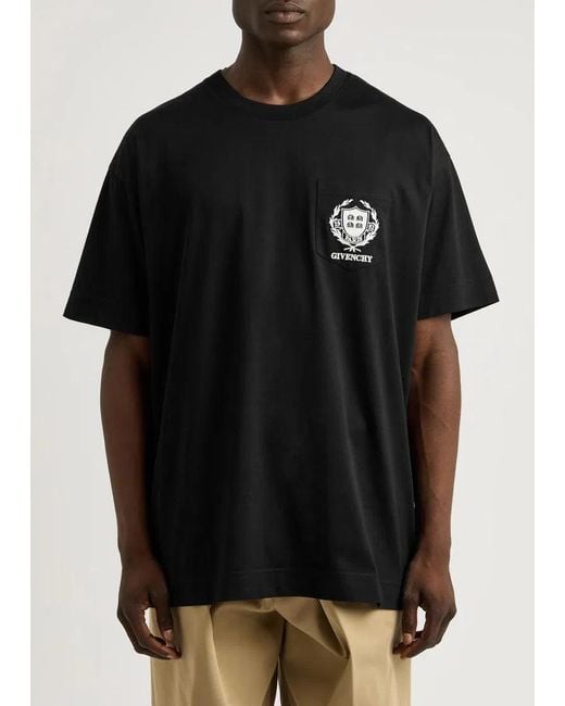 Givenchy Black Crest Logo T-Shirt for men