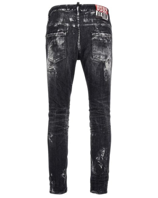 DSquared² Blue Bold Distressed Paint Splatter Jeans for men