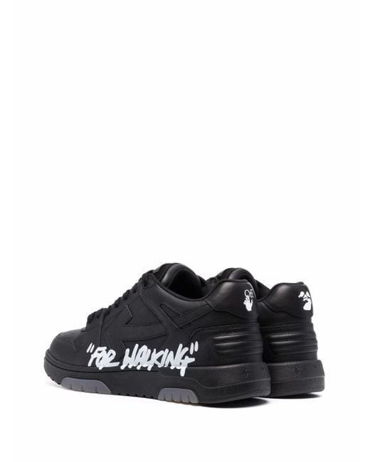 Off-White c/o Virgil Abloh Black Off- Out Of Office "For Walking" Leather Trainers for men