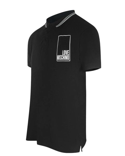 Love Moschino Black Box Logo Polo Shirt for men