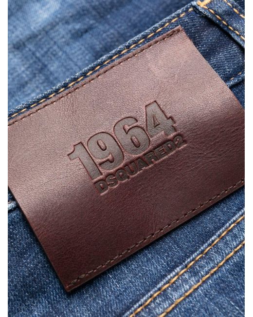 DSquared² Blue 1964 Patch Distressed Slim Jeans Denim for men
