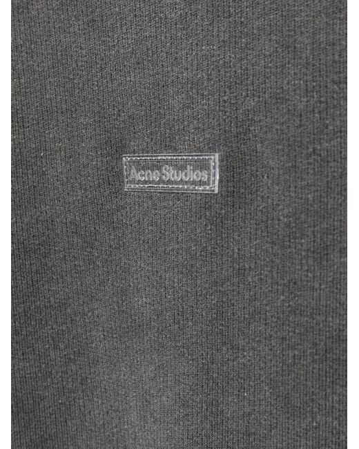 Acne Gray Logo Cotton Hoodie for men