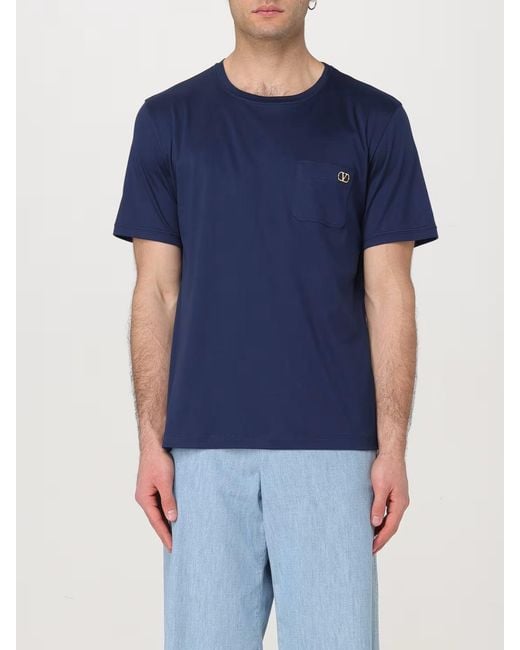 Valentino Blue Plaque Logo T-Shirt for men