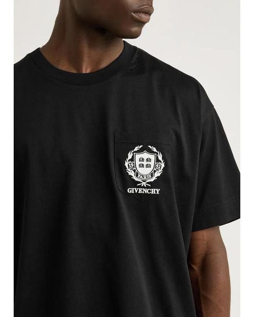 Givenchy Black Crest Logo T-Shirt for men