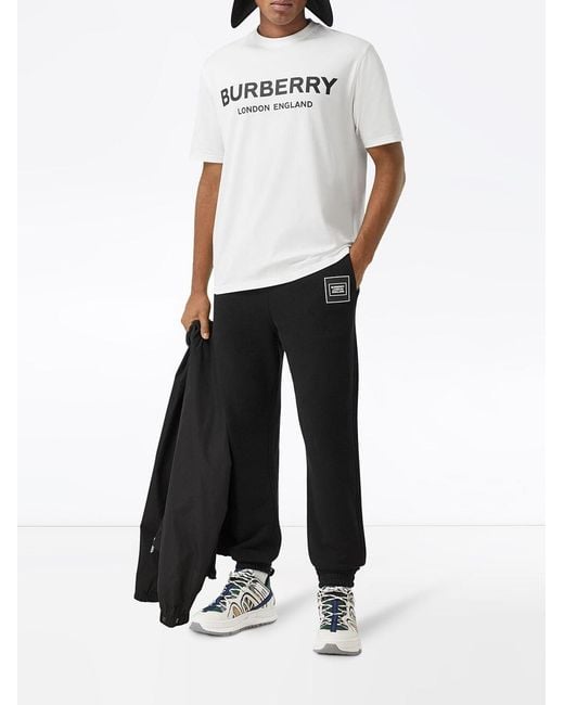Burberry White Logo Print T-Shirt for men