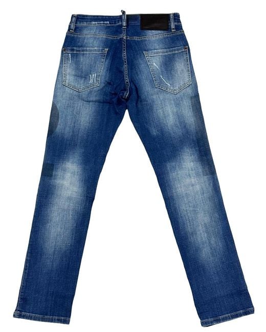 DSquared² Blue Basic Wash Zip Detail Jeans for men