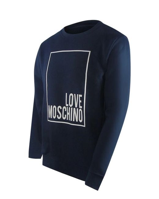 Love Moschino Blue Box Logo Sweatshirt for men