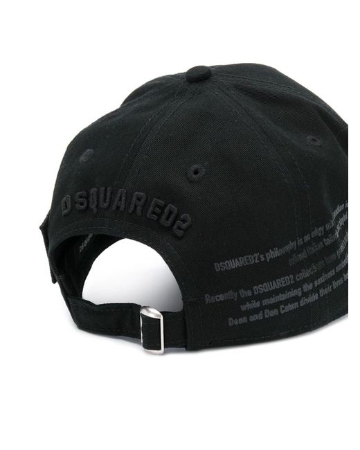 DSquared² Black Iconic Embroidered Baseball Cap for men