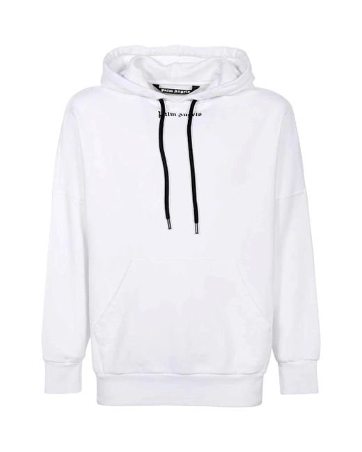 Palm Angels White Classic Logo Oversized Hoodie for men
