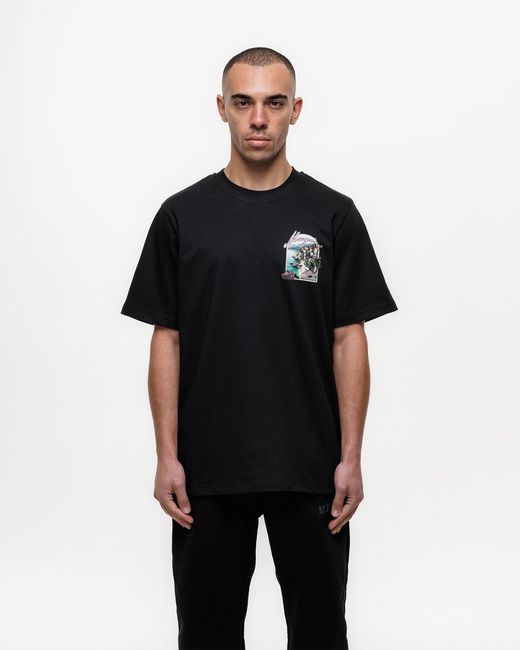 Magrit Black Sur Mur Printed T-Shirt for men