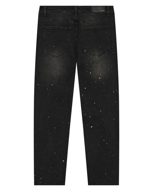 Magrit Gray Core Painted Straight Jeans for men
