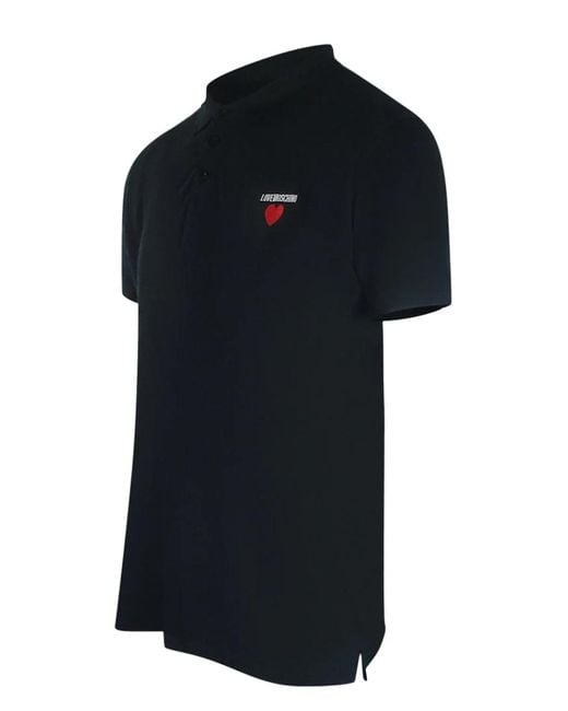Love Moschino Black Heart Logo Polo Shirt for men