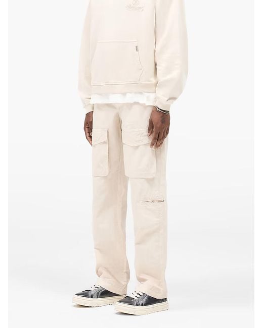 Represent White Front Pocket Cargo Trousers for men