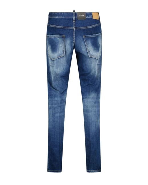 DSquared² Blue 'Cool Guy' Logo Slim Fit Jeans for men
