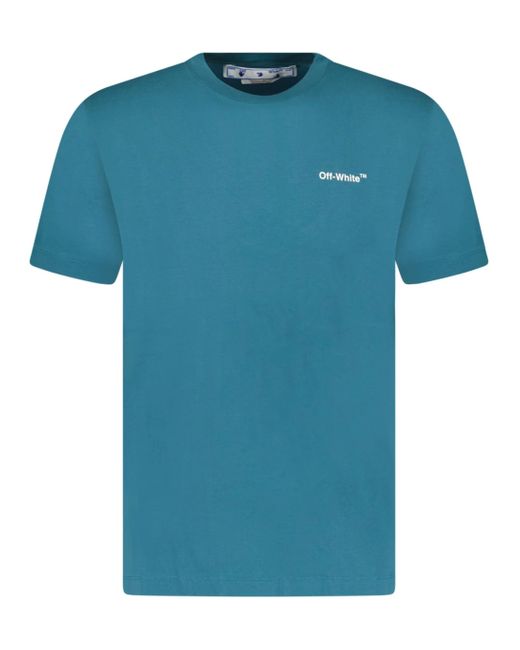 Off-White c/o Virgil Abloh Blue Off- Chain Arrows Logo Printed T-Shirt for men