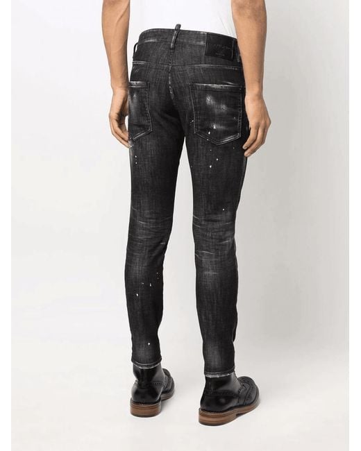 DSquared² Black Icon Printed Cool Guy Jeans for men