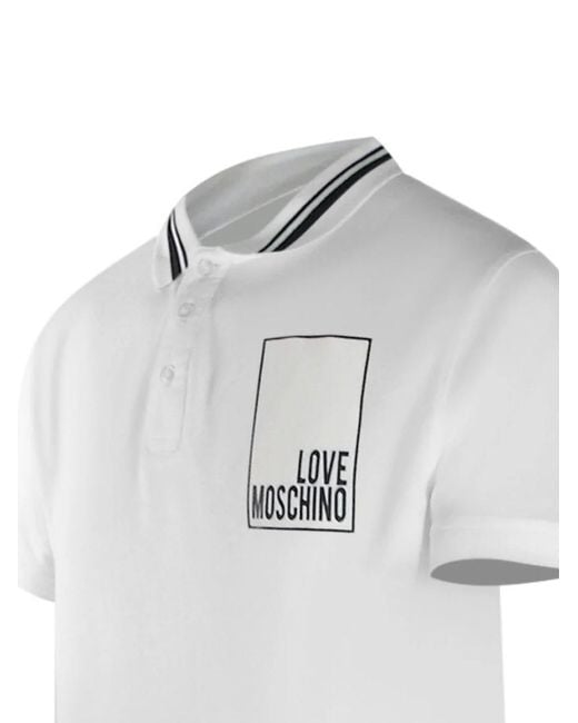 Love Moschino White Iconic Box Polo Shirt for men