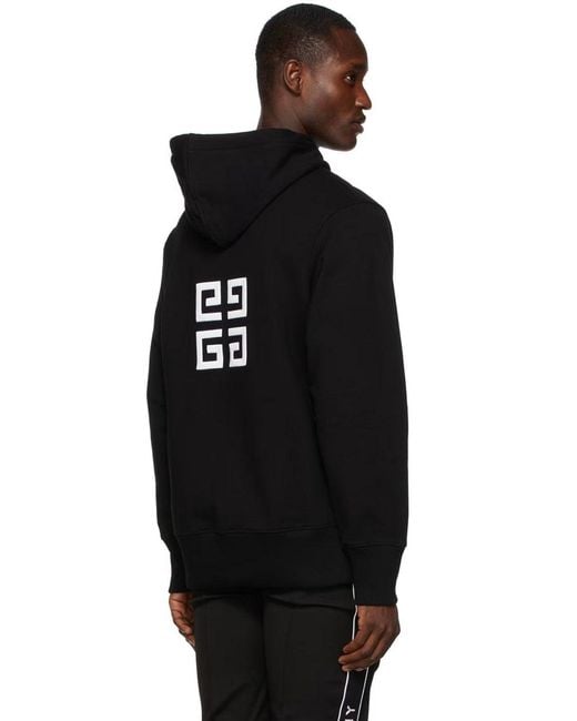 Givenchy Black Embroidered 4G Star Hoodie for men