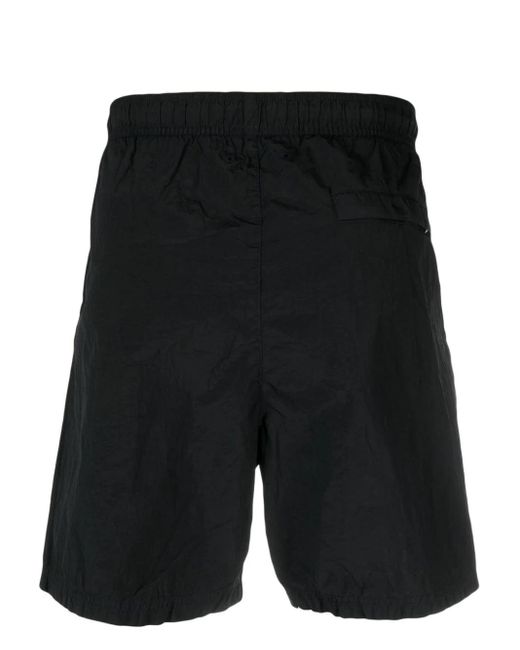 Stone Island Black Compass-patch Elasticated-waist Swim Shorts for men